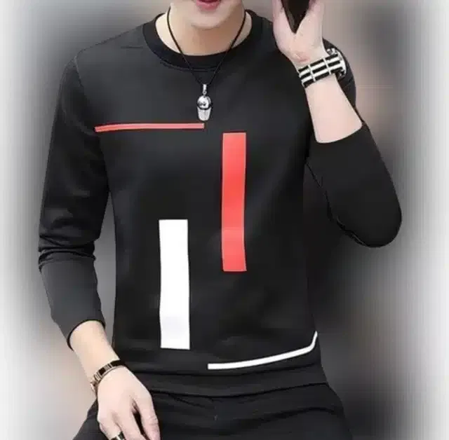 Full Sleeeves T-Shirt for Men (Black, XL)