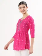 Casual Regular Sleeves Yoke embroidered short Kurti 