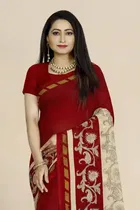 SVB जॉर्जेट साड़ी विद ब्लाउज फॉर विमेंस 