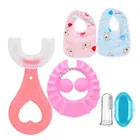 U Shaped & Finger Brush with Aprons & Bath Cap for Kids (Multicolor, Pack of 5)