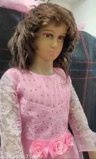 Net Full Sleeves Dress for Girls 