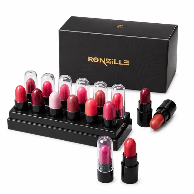 Ronzille Mini Lipstick, Multicolor [Pack of 12]