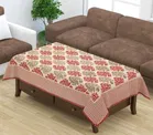 Furnishing Hut Red & Beige Abstract Blue Center Table Cover 36x54in
