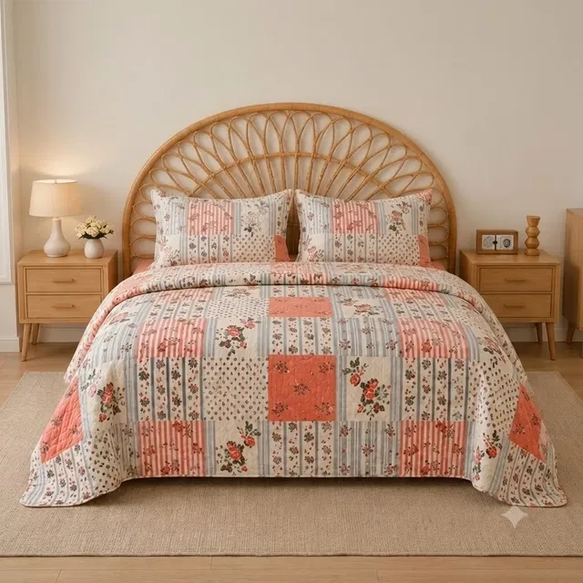 Simple Home 120TC Floral Queen Bedsheet 88x96inch Pink