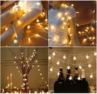 16 LEDs 2.5 m Yellow Star Shape Fairy Light 