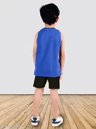 Cotton Blend Printed Clothing Set for Boys, Black & Blue, Pack Of 2 