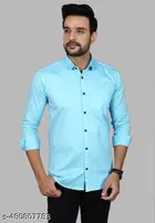 Cotton Blend Solid Shirt for Men, Black 