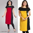 Crepe Color Blocked Kurti for Women 