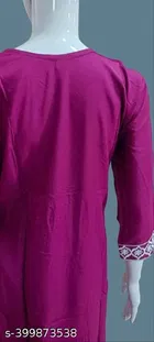 Rayon Slub Embroidered Kurti for Women 