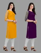 Crepe Solid Kurtis for Women 