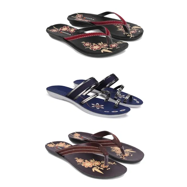 Flats for Women (Multicolor, 6) (Set of 3)