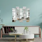 Acrylic Square Shaped Wall Mirror Stickers (Silver, Pack of 20)