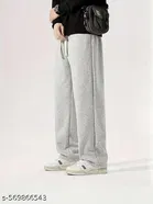 Cotton Blend Solid Trackpant for Men, Grey 