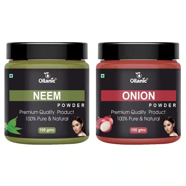 Natural Neem & Onion Powder for Skin & Hair (Pack of 2, 100 g)