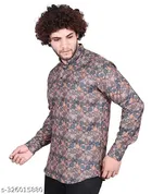 Cotton Blend Printed Short Kurta for Men, Multicolor 
