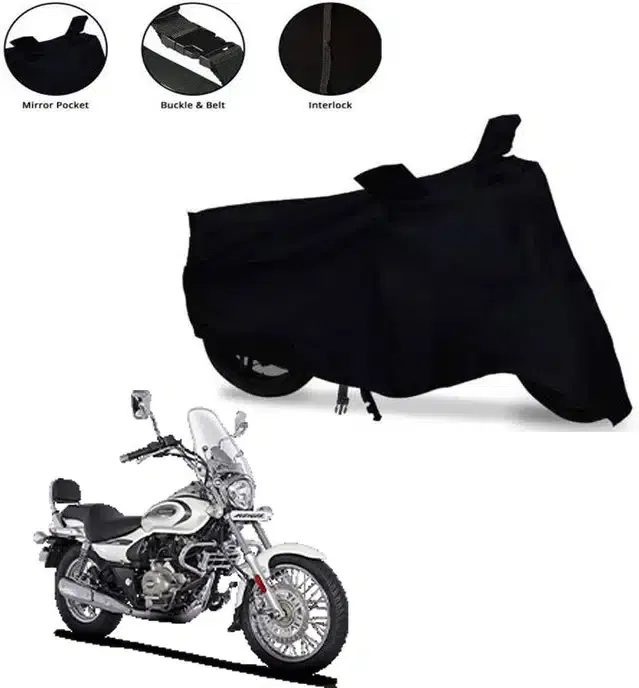 Waterproof & UV Protection Polyester Full Body Cover for Bajaj Avenger 220 DTS-i Bike (Black)