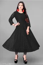 Net Kurti for Women,  Black  