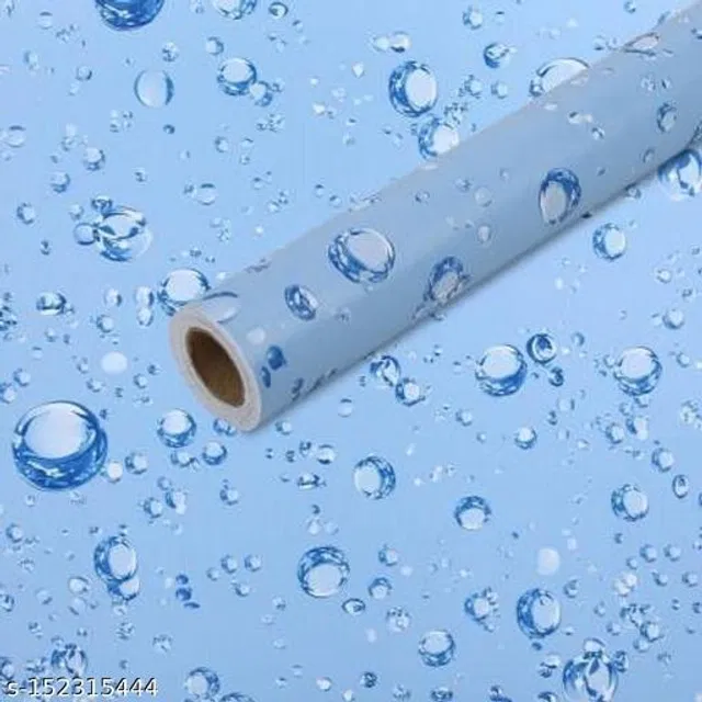 Bliss Vinyl Wallpaper for Home (Blue, 45x250 cm)