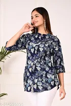 Rayon Three Quarter Sleeves Top for Women 