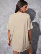 Cotton Blend Printed T-shirt for Women, White 