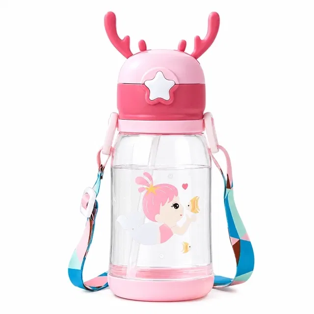 Plastic Sipper Bottle for Kids (370 ml, Assorted)