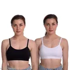 Nylon Bra for Women, Black &  White, Pack of 2 