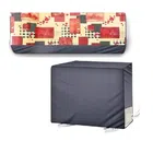 Polyester Printed Split AC Cover (Yellow & Red, Set of 1)