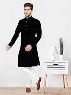 Cotton Blend Solid Kurta for Men 