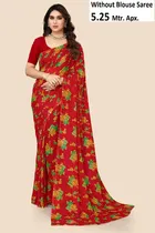 Georgette Printed Saree for Women 