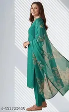 Floral Embroidered Chanderi Cotton Kurti for Women 