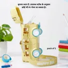 Plastic Bus Shape Sipper Bottle for Kids, Multicolor 