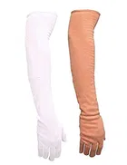 Cotton Solid Full Hand Gloves for Men & Women 