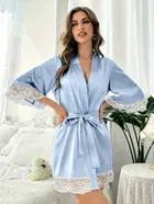 Satin Solid Nightdress for Women 