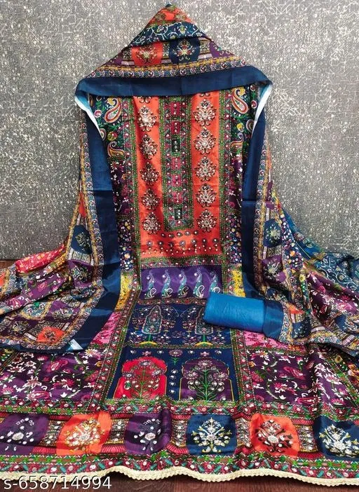 Punjabi/All Over Suits Printed Ethnic Motif (, 5.85 meter (S)) (Multicolor, 6.65 meter for Men (XXL)