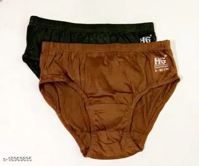Cotton Briefs for Women (Green & Brown, L)