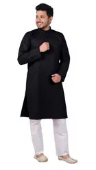 Embroided Kurta Set for Men, Black (M)