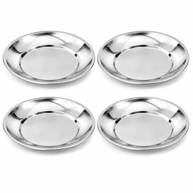 SimpleHome Steel Quarter Plate 8 Inch Combo Set of 4
