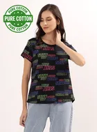 Round Neck Printed T-Shirt for Women 