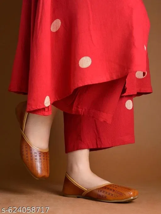 Shoetopia Brown Printed Punjabi Jutti (IND-7)