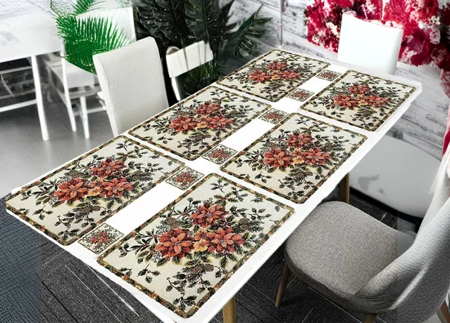 PVC Placemats for Dining Table (Multicolor, Pack of 6)