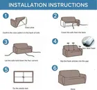 Homwatica 3 Seater Damask Brown Printed Elastic Sofa Cover 180X230Cm Pack Of 1