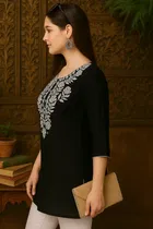 Cotton Embroidered Short Kurti for Women 