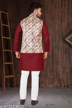 Colorblocked Cotton Kurta Set for Men 