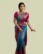 Kanjeevaram Silk Zari Woven Saree for Women 