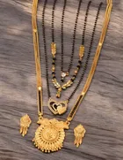 Combo of 4 Pcs Mangalsutras with Earrings Set for Women 