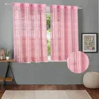Sheer Plain Pink Window Curtain 5ft Combo 