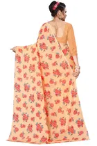 कनूड़ा प्रिंट्स फैंसी विमेंस जॉर्जेट फ्लावर प्रिंटेड साड़ी 