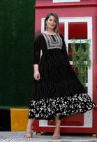 Rayon Printed Kurti for Women 