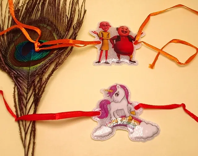 Synthetic Rakhi for Raksha Bandhan (Multicolor, Pack of 2)