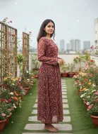 Kalamkari Print Naira Kurti for Women 